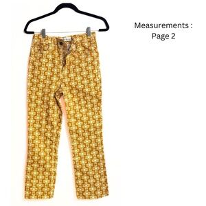Zara Jeans-The Dreed Flare Ragged Hem Sz: 4 / Abstract Floral Boho Mediterranean